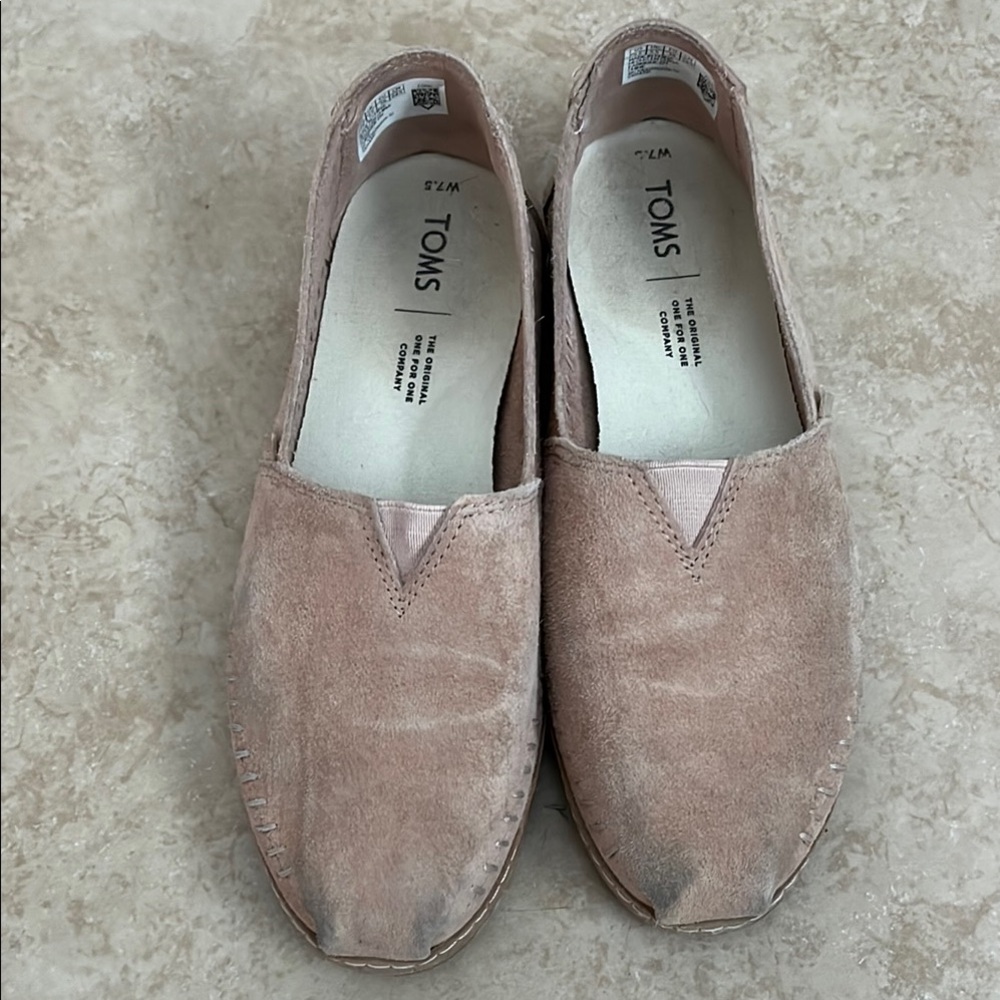 TOMS pink Suede Shoes